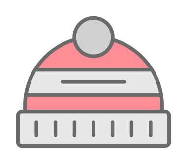 Kış Şapkası simgesinin vektör illüstrasyonu