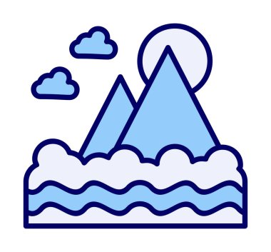 Fuji Dağı simgesi, veteriner illüstrasyonu 