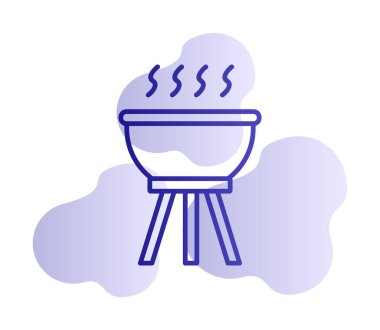 Barbekü. Web simgesi basit illüstrasyon                  
