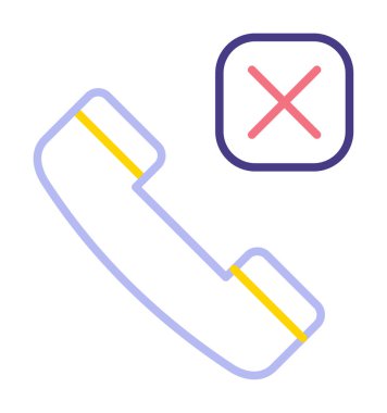 Arama telefonu Reddedilmiş simge vektör illüstrasyon tasarımı