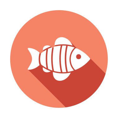 Basit yassı balık ikonu. vektör çizimi tasarımı.