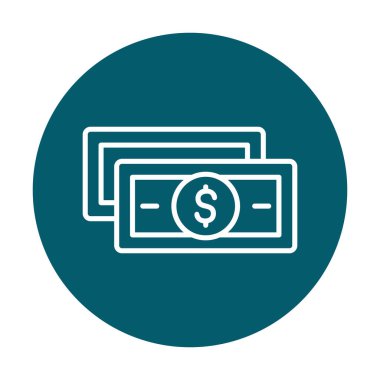 Dolar para çizgisi simgesi, vektör illüstrasyonu