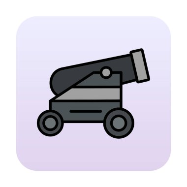 Basit Topçu simgesi, vektör illüstrasyonu