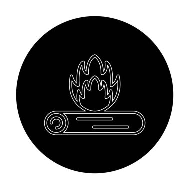 Basit düz ateş ikonu, illüstrasyon tasarımı