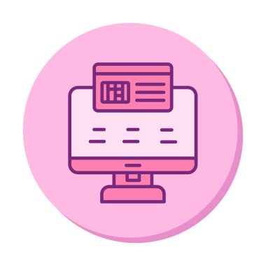 Basit Çevrimiçi Ödeme simgesi, vektör illüstrasyonu