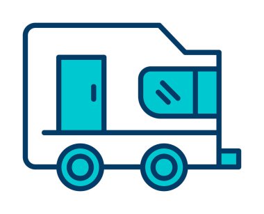 Karavan ikonu. tasarım çizimi. vektör illüstrasyonu.