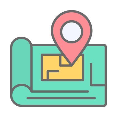 gps konum simgesi, vektör illüstrasyonu basit tasarım