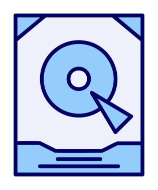 Basit Sabit disk simgesi, vektör illüstrasyonu