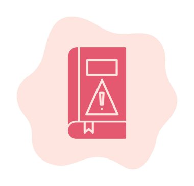 kitap uyarısı ünlem işareti vektör düz renk simgesi ile