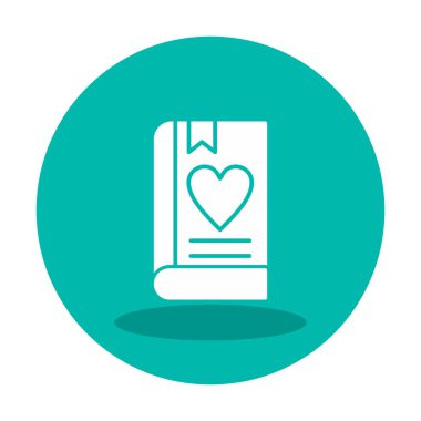 Yer imi simgesi olan aşk kitabı, basit vektör illüstrasyonu 