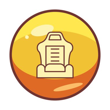 araba koltuğu simgesi, vektör illüstrasyonu 