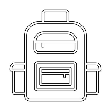 Sırt çantası düz simge vektör çizimi