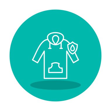 Su geçirmez kapüşonlu simge, vektör illüstrasyonu 