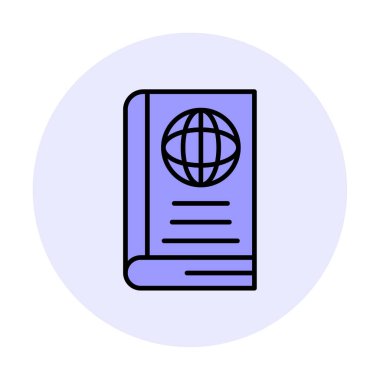 Basit Dünya Kitabı simgesi, vektör illüstrasyonu