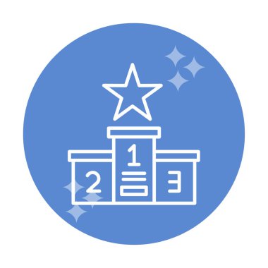 Podyum Şampiyonası ikon vektör illüstrasyonu