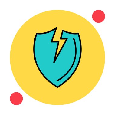 Kırık Kalkan simgesi. vektör illüstrasyonu 