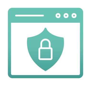 Basit Web Güvenlik simgesi, vektör illüstrasyonu