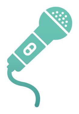 mikrofon yassı ikon. mikrofon logosu, vektör illüstrasyonu.