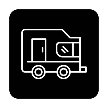 Karavan ikonu. tasarım çizimi. vektör illüstrasyonu.