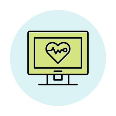 kardiyogram illüstrasyonlu düz ekran 