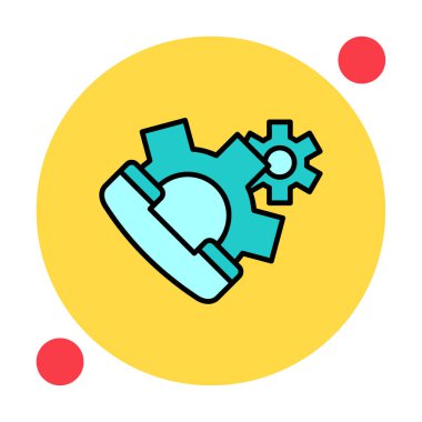 Basit Çağrı Ayarları simgesi, vektör illüstrasyonu