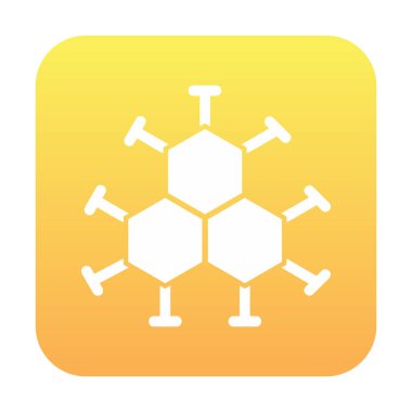 Basit molekül simgesi, vektör illüstrasyonu