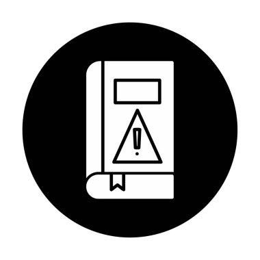 kitap uyarısı ünlem işareti vektör düz renk simgesi ile