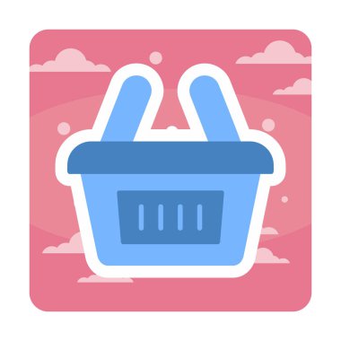 Alışveriş sepeti ikonu vektör illüstrasyonu 