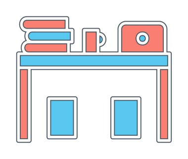 bilgisayar Resepsiyon simge vektör çizim 