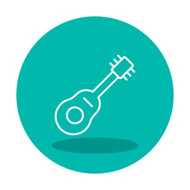 Basit düz gitar simgesi illüstrasyonu