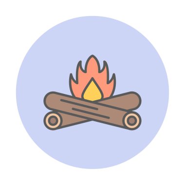 Basit düz ateş ikonu, illüstrasyon tasarımı