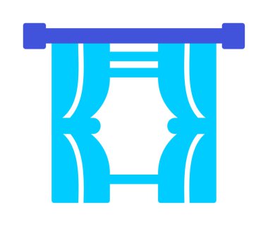 Tiyatro perdeleri simgesi, vektör illüstrasyonu 