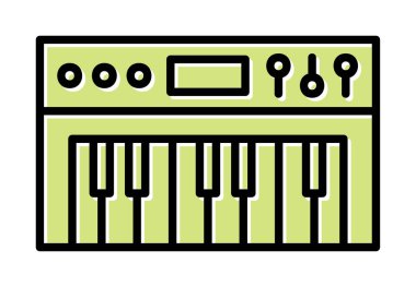 düz basit Synthesizer simge vektör illüstrasyon tasarımı