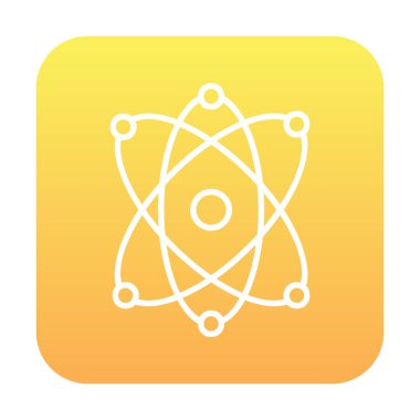 Moda düz biçimli atom simgesi, bilim simgesi vektör illüstrasyonu                     