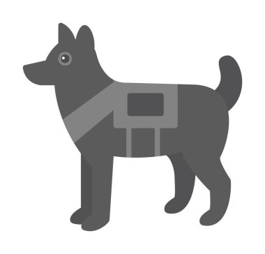 Askeri Köpek simgesi vektör illüstrasyonu
