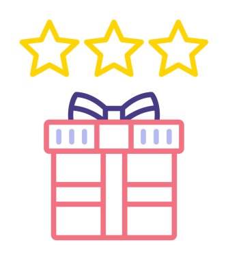 düz hediye ve düz vektör renk ikonu tasarımını gözden geçir