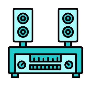 renk çizgisi ses hoparlörleri vektör çizimi 