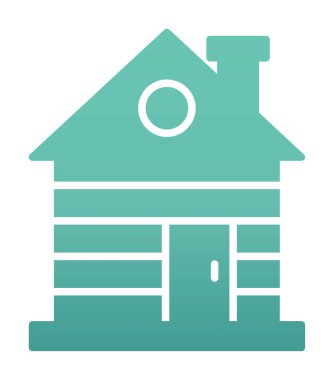 ahşap ev simgesi, vektör illüstrasyonu