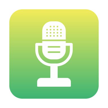 mikrofon yassı ikon. mikrofon logosu, vektör illüstrasyonu.