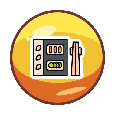 Basit Japon Bento kutusu simgesi, vektör illüstrasyonu