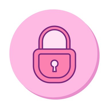 asma kilit web simgesi, vektör illüstrasyonu