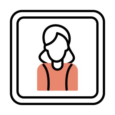 kadın avatar simgesi vektör illüstrasyonu