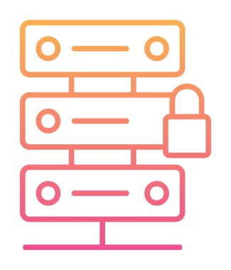 Sunucu vektör illüstrasyonunu kilitle