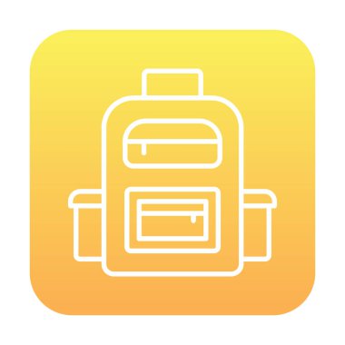 Sırt çantası düz simge vektör çizimi