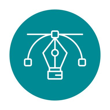 Basit kalem aracı simgesi, vektör illüstrasyonu