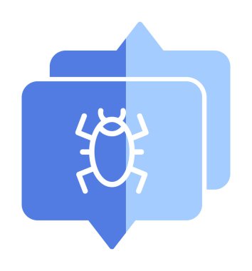 Konuşma balonu vektör resimlemesindeki hata simgesi 