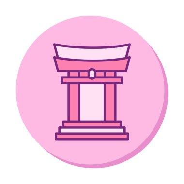 Basit Japon Tori Kapısı simgesi, vektör illüstrasyonu