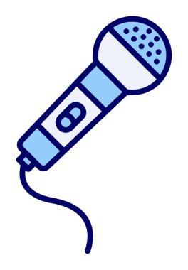 mikrofon yassı ikon. mikrofon logosu, vektör illüstrasyonu.