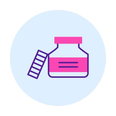 Mürekkep kavanozu simgesinin vektör çizimi 