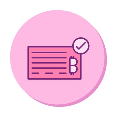 Bank Check web simgesi, vektör illüstrasyonu 